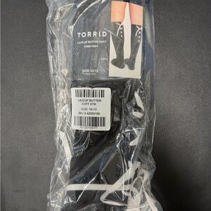 Torrid Black Lace-Up Over-the-Knee Socks